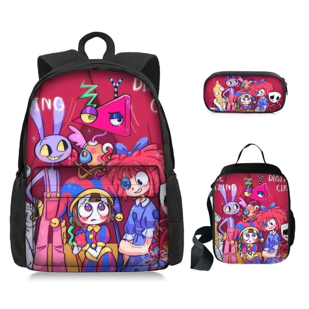 3pcs The Amazing Digital Circus Backpack Cute Cartoon School Bag Mochila Anime Pencilbag Set For Kids Birthday Christmas Gift
