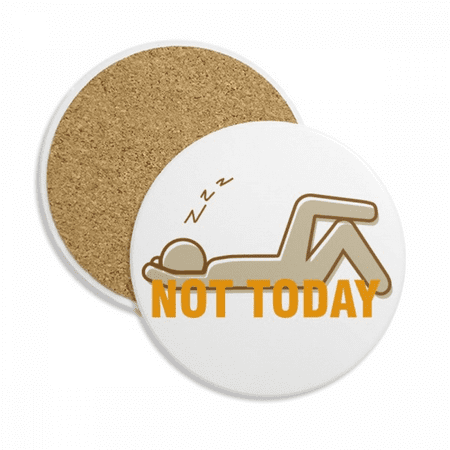 

Lazy People Avoid Bed Art Deco Fashion Coaster Cup Mug Tabletop Protection Absorbent Stone