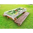 thumbnail image 1 of Letter X Outdoor Tablecloth, Spring Themed X with Green Leaves Butterflies Daisies Swirls Nature Image, Decorative Washable Fabric Picnic Table Cloth, 58 X 84 Inches,Green Multicolor, by Ambesonne, 1 of 2
