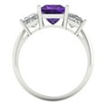 thumbnail image 4 of Clara Pucci 14K White Gold Solid Gold Amethyst Three-Stone Anniversary Ring for Women - 2.5 cttw Princess Cut, 4 of 8