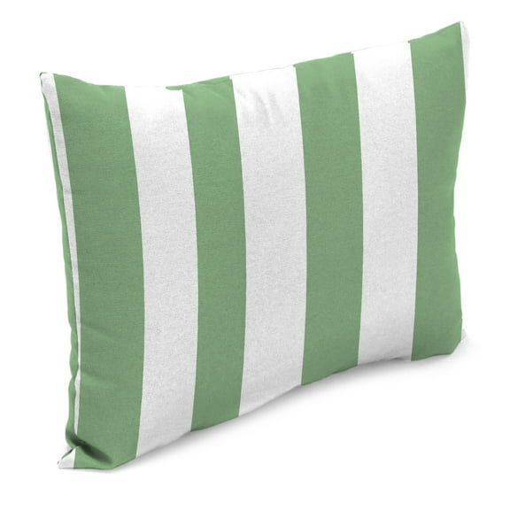 Jordan Manufacturing 14" x 20" Awning Cucumber Green Stripe Rectangular Outdoor Lumbar Throw Pillow (2 Pack)