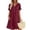 *Wine^, variant on ClodeEU Women's Linen Blend V Neck Short Sleeve Half Button Midi Dress with Pockets ,Solid Color Casual Summer Dress Army Green,Women's Plus XXXL