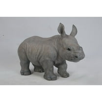 Hi-Line Gifts Standing Baby Rhino Outdoor Garden Statue - 20.25"