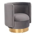 thumbnail image 4 of Safavieh Couture Brynlee Swivel Accent Chair - 29.7" W x 27.2" L x 29.7" H Slate Grey/Gold, 4 of 6