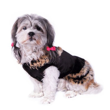 Brown Leopard Trim Dress Pet Clothes Clothing Apparel For Dog - Extra Small (Gift for Pet ...