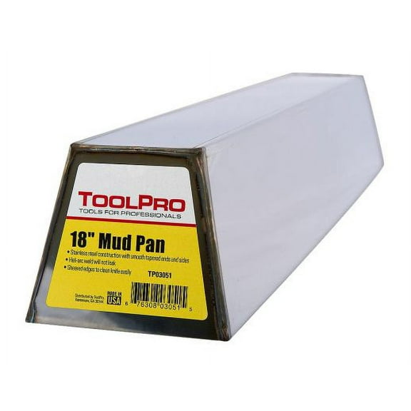 ToolPro 18 in. Stainless Steel Mud Pan Paint Roller Tray