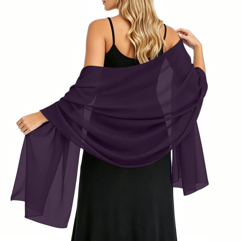 sheer scarf for dress Umfun Women's Soft Sheer Shawl Wrap Scarf - Versatile Lightweight Chiffon  Shawl for Evening Dress & Beach Outings