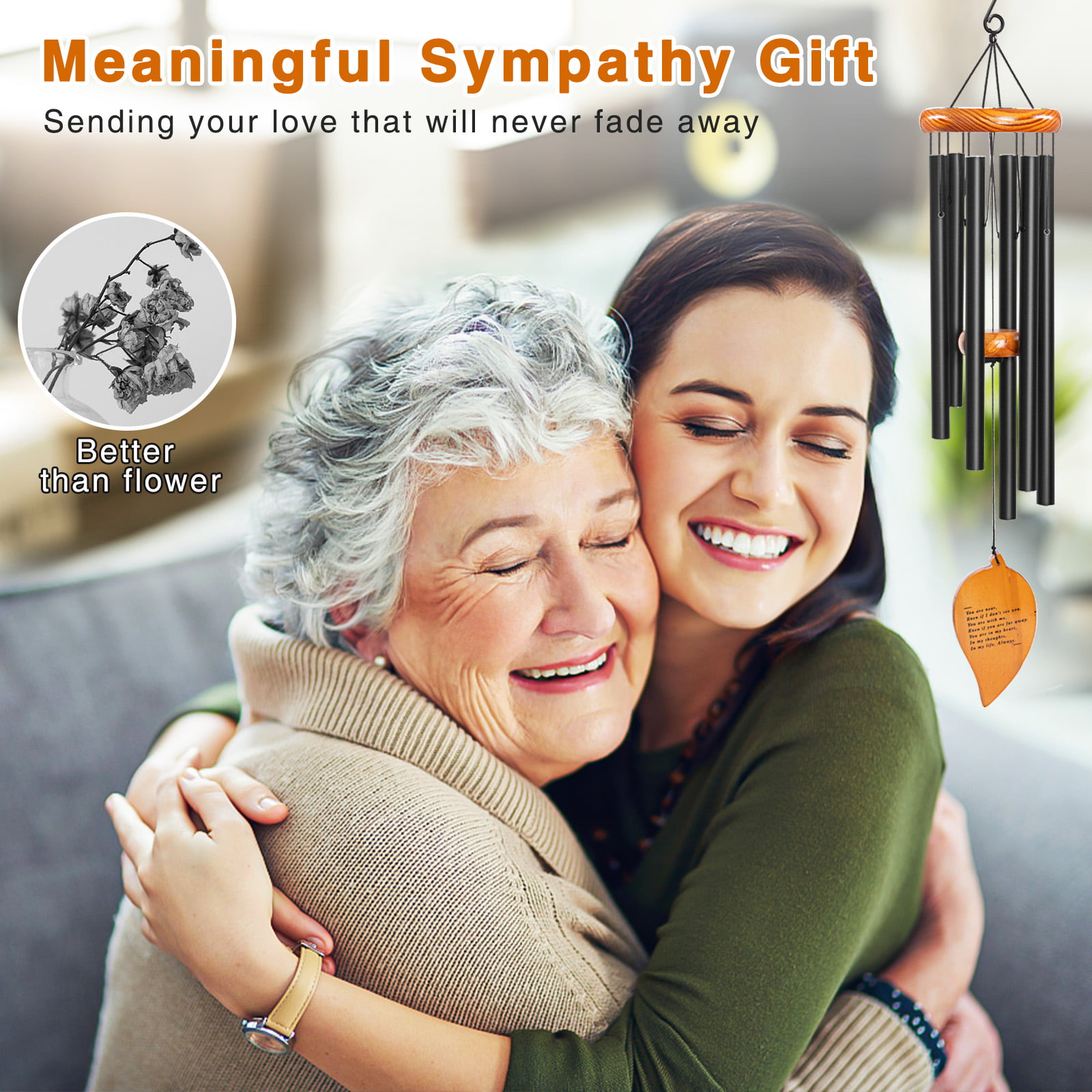 Porch Bereavement Windchimes Courtyard Garden Sympathy Wind Chimes Metal Outdoors/Indoors Wind Chimes Gifts for Patio ARIZIN 32'' Memorial Wind Chimes for Loss of Loved One Prime 