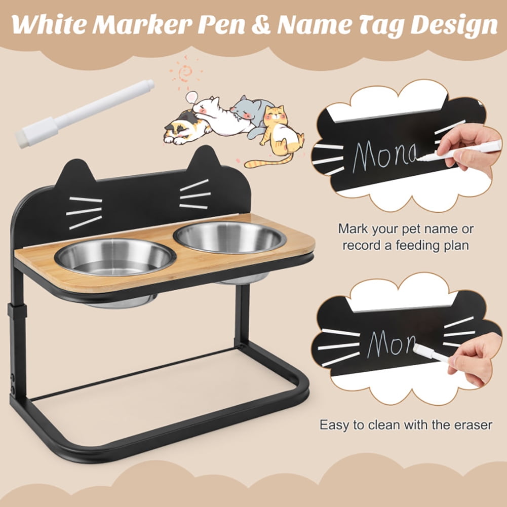 Kadyn Elevated Pet Feeder with 2 Stainless Steel Bowls for Cats and Small and Medium Dogs