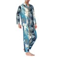 thumbnail image 2 of Naloa Cloud Sunshine Puppy Men’s Pajamas Set - Long Sleeve Button Down Sleep Shirt and Pajama Bottoms Sleepwear Set-Large, 2 of 7