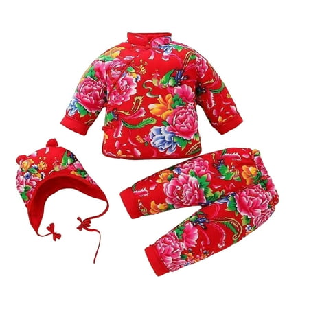 

TENSUNNYD Toddler Kids Girls Boys Winter Thickened New Year Top Pants Clothing Outfit Toddler 3Y-4Y