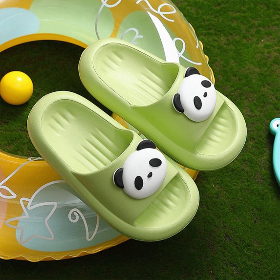 HCNTES Kids Cloud Slides Sandals Indoor House Slippers Shower Shoes for Boys Girls Comfort Footbed Slipper Open Toe Outdoor Sandal(Green,7)