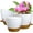 White With Brown, variant on 10/9/8 inch Medium Self Watering Pots, Planter, Pots with Mesh Drainage Holes for Indoor Outdoor Garden , Flower Pots with Removable Deep Reservoir, White with Brown