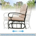 thumbnail image 4 of Havenside Home Iron Outdoor Glider Bench Rocking Chair with Cushion, Brown/Beige, 4 of 5