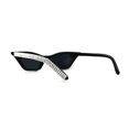 thumbnail image 2 of Full Rhinestone Iced Narrow Cat Eye Diva Sunglasses All Black, 2 of 4