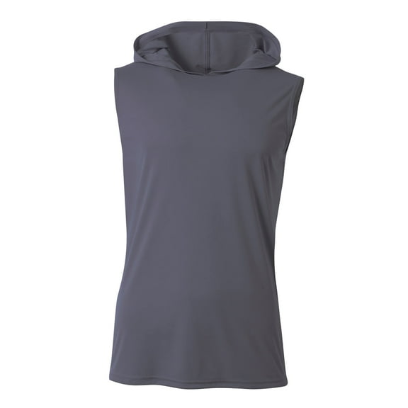 A4 Sleeveless Hooded Tee For Men in Graphite N3410