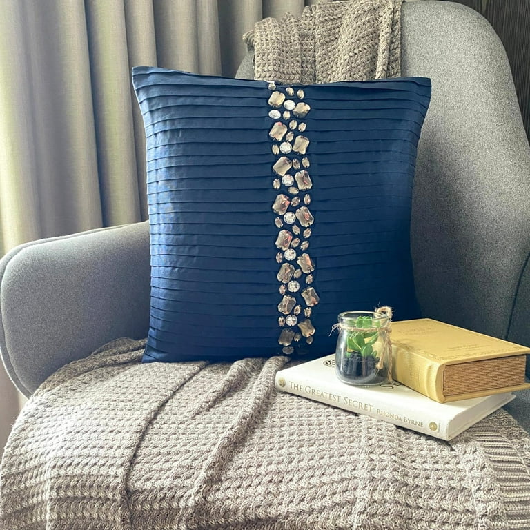 クッションカバー Cushion Cover navy line Navy Blue Cushion Cover, Modern Pillow Cover, 12x12 inch (30x30 cm