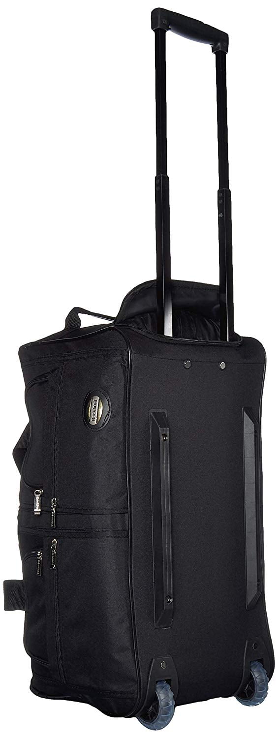 Rockland Adult Adjustable, Shoulder Strap, Handle, Wheeled Travel Duffel Bags, Black, 1- Piece