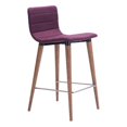 thumbnail image 1 of Zuo Tabouret de Bar Jericho 34" Violet (Lot de 2), 1 of 4