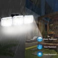 thumbnail image 5 of Lámpara solar para exteriores con sensor de movimiento, duradera y resistente a la intemperie, lámpara de inundación de 3 cabezales, uso flexible y modos ajustables, panel solar dividido para patio,, 5 of 5
