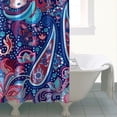 thumbnail image 4 of Blue Pioneer Flower and Paisley Pattern Shower Curtain 72"x84" ,Bathroom Decorative Shower Curtains Set with 12 Hooks,Modern Waterproof Washable Shower Curtain, 4 of 6