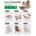 thumbnail image 3 of WINSOON Folding Adirondack Chair Five-Gear Adjustable Backrest, Adirondack Retractable Ottoman, Weather Resistant with Cup-Holder for Outdoor, Fire Pit, Patio, Garden, Lawn, 380lbs(Teak), 3 of 4