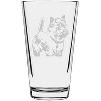 Cairn Terrier Dog Themed Etched All Purpose 16oz Libbey Pint Glass
