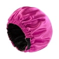 thumbnail image 4 of Gorro de seda para dormir, gorro para el pelo para bañarse, lavarse la cara y maquillarse. rosa roja, 4 of 9