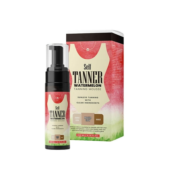 Bradem Personal Skin Care April Deals Sunless Tanning Foam With For Hydrating For A Natural Sun Glow – Fast Drying Streak Long Lasting Formula Watermelon Flavor 200ml