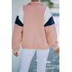 thumbnail image 1 of ABPHQTO Sudadera de mujer rosa con parche de bloque de color en el bíceps y media cremallera, 1 of 5