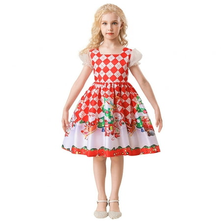 

QWERTYU Infant Baby Toddler Child Children Kids Sleeveless Print Dress for Girls Summer Sundress Dresses 2Y-10Y