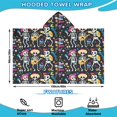 thumbnail image 2 of Day Of the Dead Halloween Pattern Hooded Bath Towel，60"x35" for Ages 3 To 12 Kids, Quick Dry Lightweight Soft Microfiber Hood Beach Towel Cover Up for Kids, 2 of 7