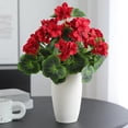 thumbnail image 6 of 1 Pcs Artificial Geranium Plant Realistic Silk Flowers for Outside UV Resistant Faux Geraniums Flowers for Indoor Outdoor Home Garden Office Decoration (Red), 6 of 9