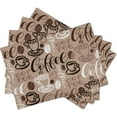 thumbnail image 5 of Coffee Placemats Set of 4,Brown Coffee Theme Dining Mat, Rectangle Linen 12 x 18in Non Slip Coffee Cup Print Place Mat for Kitchen Dining Party Decoration, 5 of 6