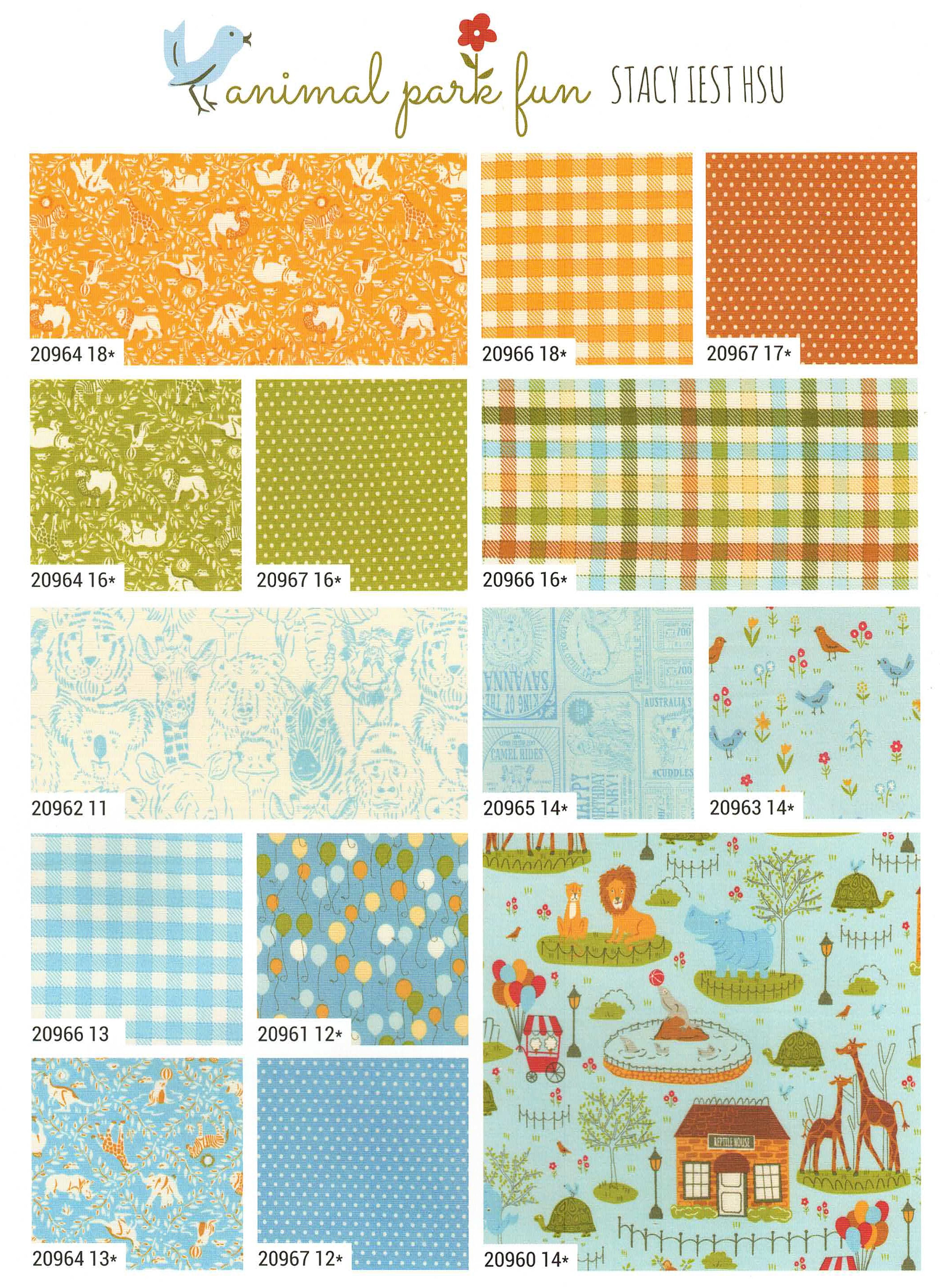 Moda Fabrics Animal Park Fun Layer Cake by Stacy Iest Hsu 10-inch Precut Fabric Squares (42 pcs)