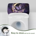 thumbnail image 4 of Renewold Toilet Tank Lid Cover for Bathroom Dust-proof Toilet Tank Protector, with Elastic Edge, Universal Fit, Violet Rose Butterfly Moon Marble Print, 4 of 6
