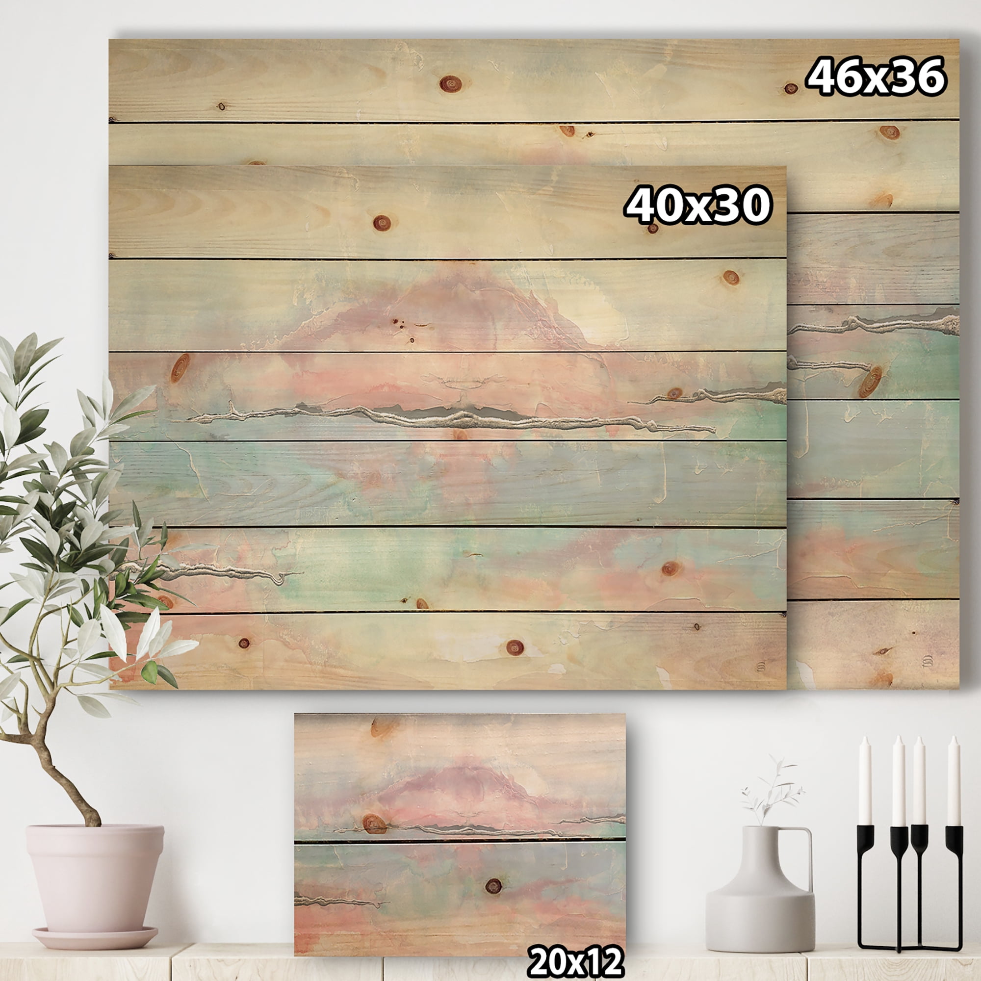 Designart 'Parfait VII' Sleek & Chic Modern Print on Natural Pine Wood