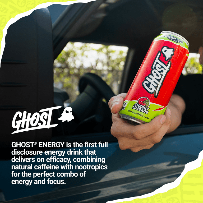 GHOST Zero Sugar Cherry Limeade Energy Drink, 16oz Can