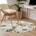 thumbnail image 4 of Round Rugs 4Ft, Summer Botanical Round Area Rug Washable Indoor Throw Carpet, White Daisy Botanical Bee Farmhouse Soft Non Slip Circle Rug for Kitchen Nursery Room Home Decor Aesthetic, 4 of 8