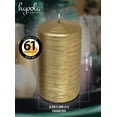 thumbnail image 4 of Hyoola, 2.75 x 5 Unscented Antique Gold Brushed Metallic Rustic Pillar Candles, Paraffin Wax with Cotton Wicks, 6-Pack, 4 of 8