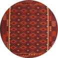 thumbnail image 1 of Ahgly Company Machine Washable Indoor Round Contemporary Dark Sienna Brown Area Rugs, 8' Round, 1 of 7