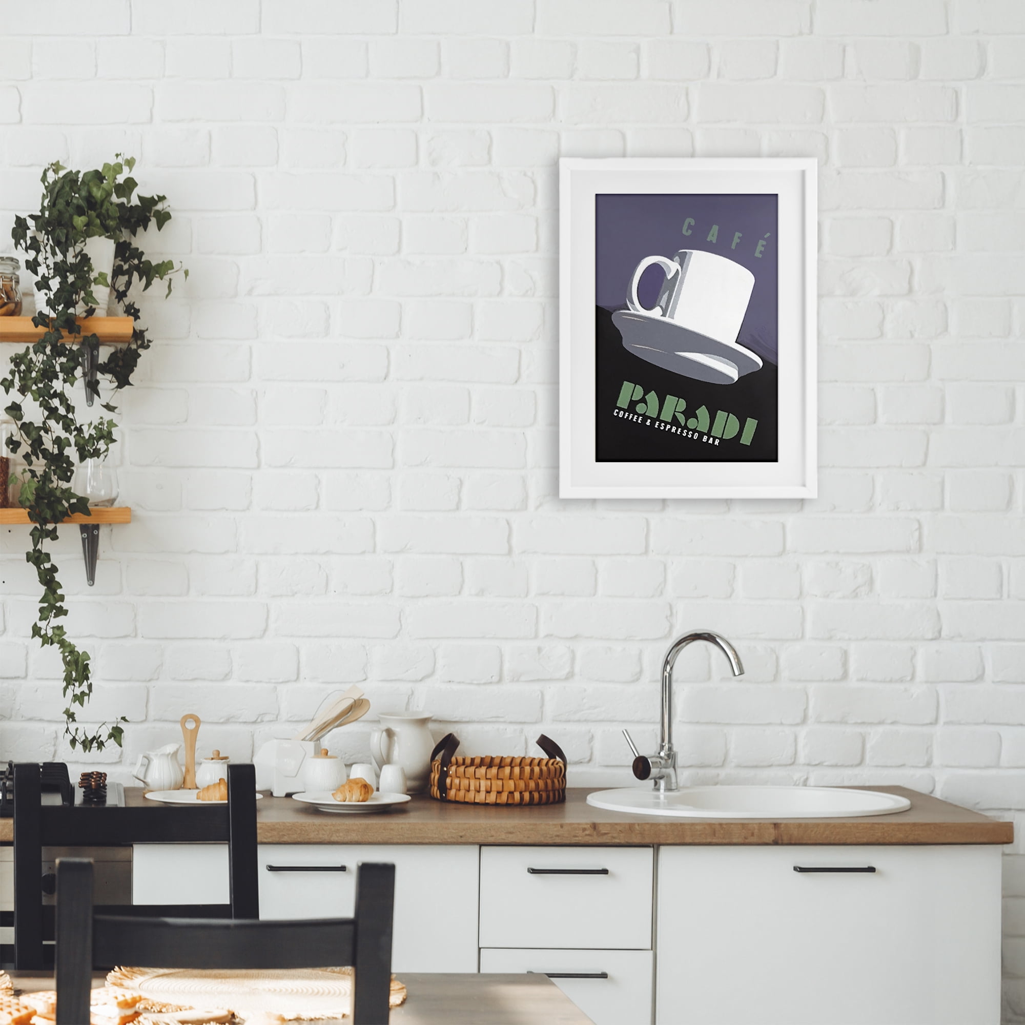 Stupell Industries Paradi Coffee & Espresso White Framed Print Under Glass, design by Jadei Graphics