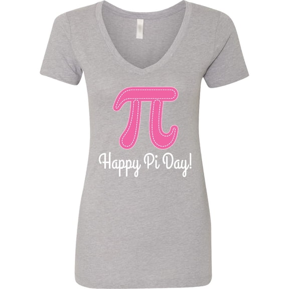 Inktastic Happy Pi Day Pink Math Symbol Women's V-Neck T-Shirt