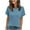 Blue, variant on Womens Ribbed Knit Tops Fashion Casual Crew Neck T-Shirts Loose Fit Short Sleeve Summer Tee Solid Color (XL, Red)