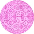 thumbnail image 1 of Ahgly Company Indoor Round Abstract Pink Modern Area Rugs, 4' Round, 1 of 4