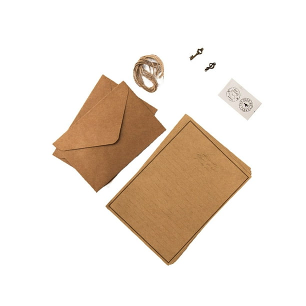 Seitruly Paquete de 12 sobres Kraft de superficie lisa, papel de carta exquisito, sobres hechos a mano, accesorios de estampado, suministros de papelería cartulina tipo 15