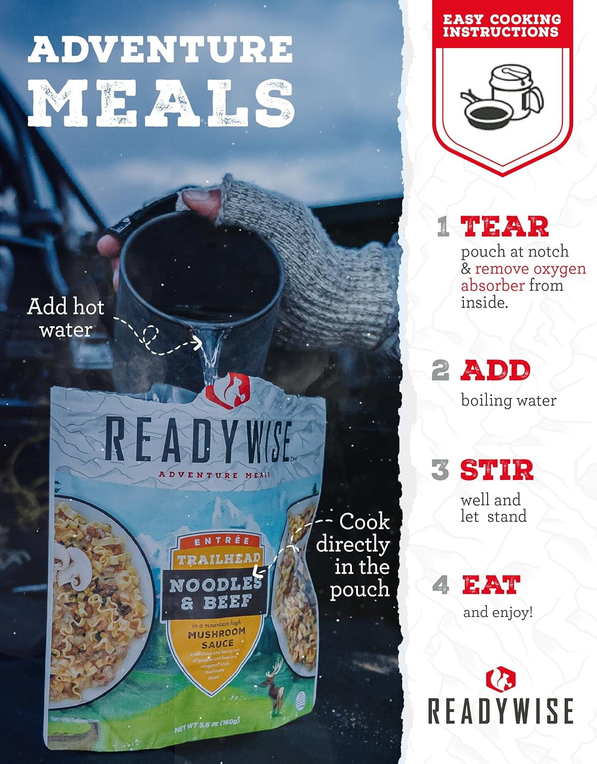 (6 pack) ReadyWise Camping Meal Teriyaki Chicken & Rice