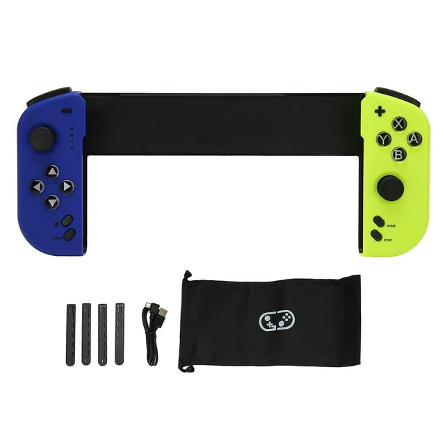 Wireless Game Controller Multifunctional 6 Axes Body Sensor Turbo Function Bluetooth Gamepad for Switch Joycon Blue Yellow