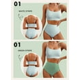 thumbnail image 4 of Eytino Womens Bikini Womens High Waisted Bikini Sets Color Block Swimsuit Tummy Control Swim Suits 2 Piece Bathing Suits Swim Top with Reversible Bottom Blue, 4 of 13