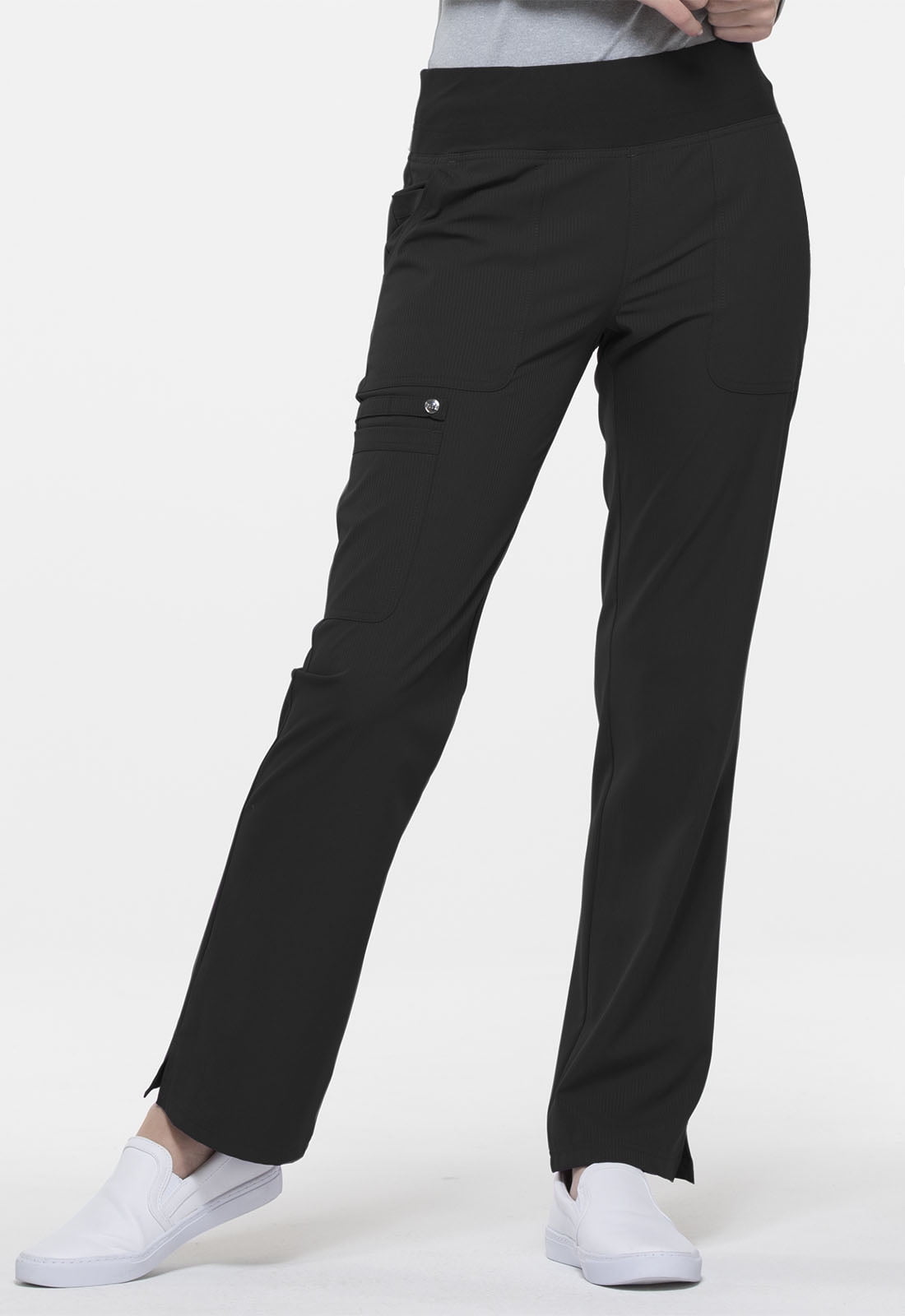 Elle Scrubs Pant for Women Mid Rise Straight Leg Pullon EL130T, L Tall